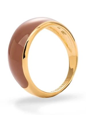 BERRIES pierścionek damski srebrny pozłacany emaliowany Viva Mocha Mousse Mini Ring złoty