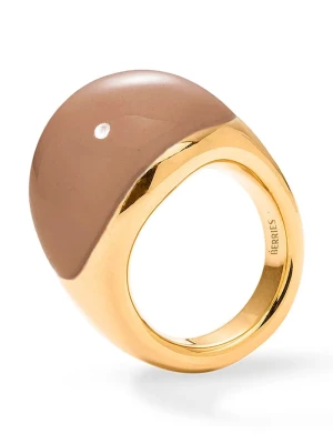 BERRIES pierścionek damski srebrny pozłacany emaliowany Viva Mocha Mousse XL Ring złoty
