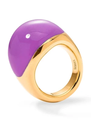 BERRIES pierścionek damski srebrny pozłacany emaliowany Viva Orchid XL Ring złoty