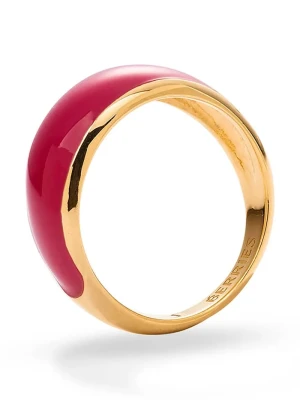 BERRIES pierścionek damski srebrny pozłacany emaliowany Viva Raspberry Mini Ring złoty