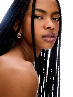 Bershka 2-Pak Kolczyków Kobieta Złoty