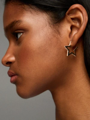 Bershka 9-Pak Kolczyków Gwiazdek Kobieta Złoty