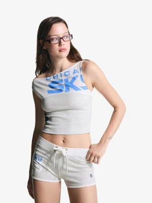 Bershka Asymetryczna Koszulka Wnba Bez Rękawów Kobieta Szary