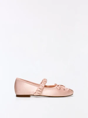 Bershka Balerinki Satyna Kobieta Różowy