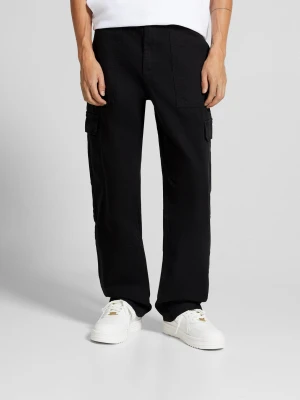Bershka Bawełniane Spodnie Cargo Mężczyzna Czarny