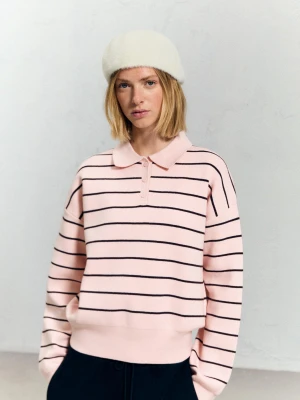 Bershka Beret Z Efektem Futerka Kobieta Kremowy