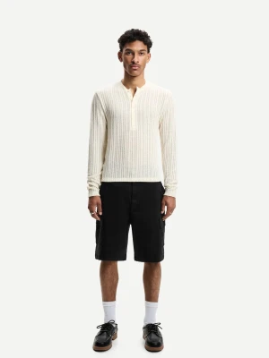 Bershka Bermudy Cargo Mężczyzna Czarny