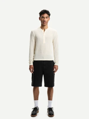 Bershka Bermudy Cargo Mężczyzna Czarny