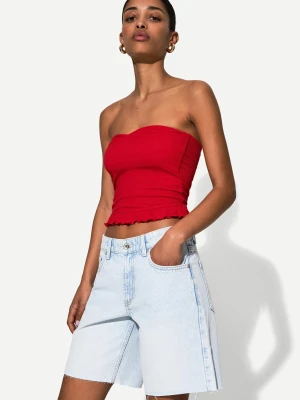Bershka Bermudy Jeansowe Kobieta Jasnoniebieski