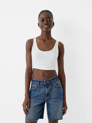 Bershka Bermudy Jeansowe Kobieta Niebieski