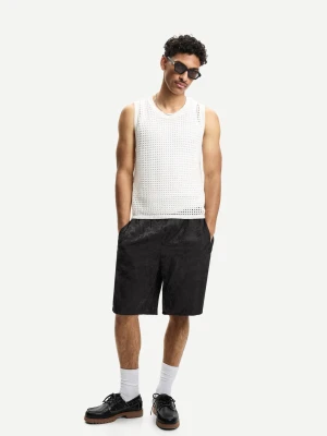 Bershka Bermudy Jogger Mężczyzna Czarny