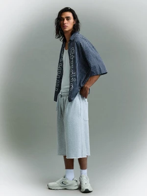 Bershka Bermudy Jogger Mężczyzna Szary