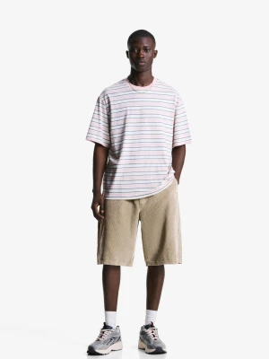 Bershka Bermudy Jogger Sztruksowe Mężczyzna Piaskowy