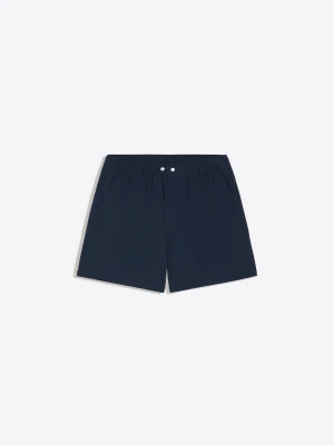Bershka Bermudy O Kroju Boxy Mężczyzna Granatowy