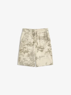 Bershka Bermudy Oversize Z Nadrukiem Mężczyzna Zielony