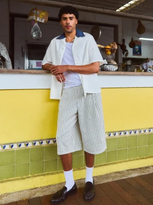 Zdjęcie produktu Bershka Bermudy Parachute Z Denimu Mężczyzna Jasnoniebieski