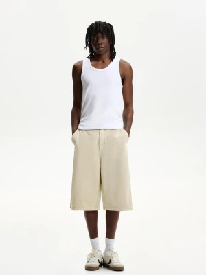 Bershka Bermudy Skater Carpenter Mężczyzna Piaskowy