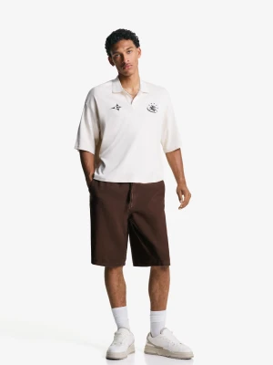 Bershka Bermudy Skater Jogger W Stylu Rustykalnym Mężczyzna Brązowy