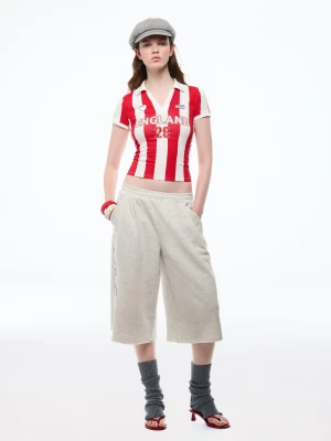 Bershka Bermudy Z Dzianiny Dresowej Anglia Fifa World Cup™ Kobieta Szary
