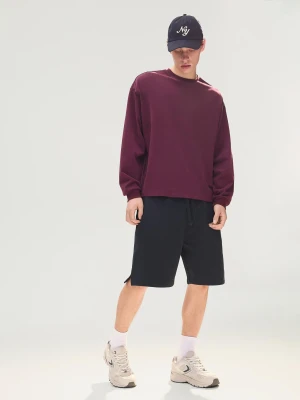 Bershka Bermudy Z Dzianiny Dresowej Mężczyzna Granatowy