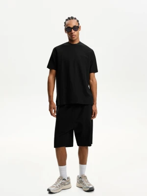 Bershka Bermudy Z Fakturą Mężczyzna Czarny