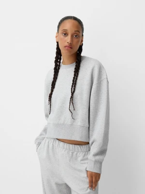 Bershka Bluza Basic Kobieta Szary