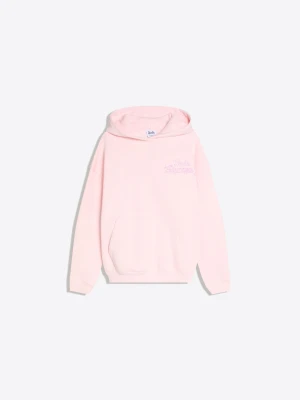 Bershka Bluza Bibble Z Kapturem I Nadrukiem Kobieta Różowy