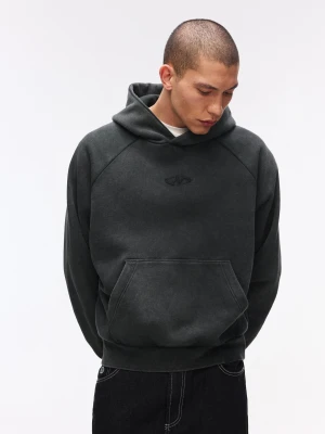 Bershka Bluza Boxy Z Kapturem Mężczyzna Szary