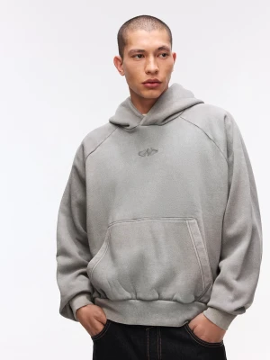 Bershka Bluza Boxy Z Kapturem Mężczyzna Szary