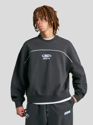 Bershka Bluza Boxy Z Nadrukiem Mężczyzna Niebieski