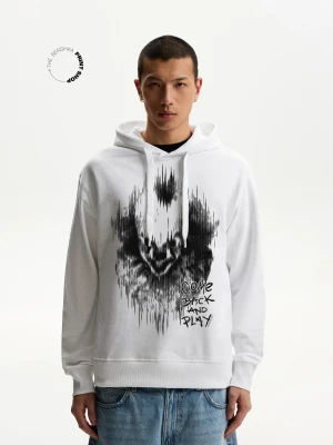 Bershka Bluza It Z Kapturem Mężczyzna Biały