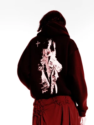 Bershka Bluza Lady Gaga Z Kapturem I Nadrukiem Kobieta Czarny