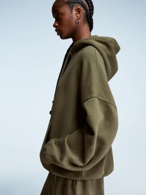 Bershka Bluza Oversize Z Kapturem Kobieta Khaki