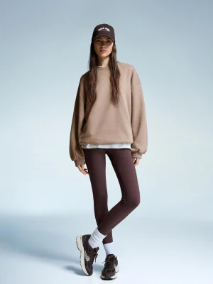 Bershka Bluza Oversize Z Kieszeniami Kobieta Ciemnobeżowy