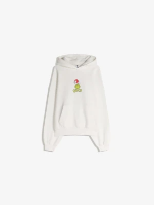 Bershka Bluza The Grinch Z Kapturem I Nadrukiem Kobieta Biały Złamany
