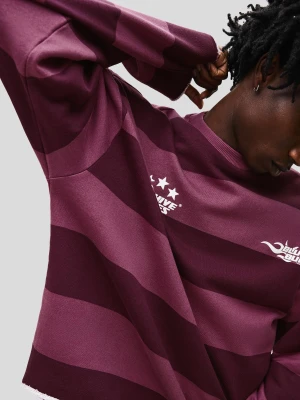 Bershka Bluza Z Dzianiny Dresowej Z Nadrukiem Mężczyzna Fioletowy