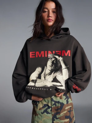 Bershka Bluza Z Kapturem Eminem Kobieta Czarny