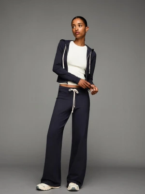 Bershka Bluza Z Kapturem I Suwakiem Kobieta Granatowy