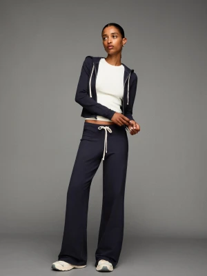 Bershka Bluza Z Kapturem I Suwakiem Kobieta Granatowy