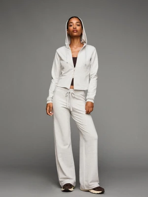 Bershka Bluza Z Kapturem I Suwakiem Kobieta Szary