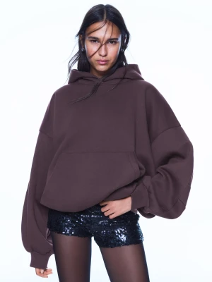 Bershka Bluza Z Kapturem Kobieta Xs-S Bordowy