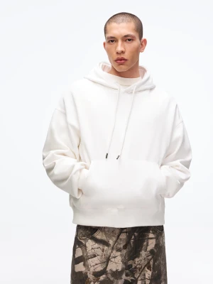 Bershka Bluza Z Kapturem Mężczyzna Biały