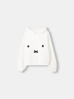 Bershka Bluza Z Kapturem Z Uszami Miffy Kobieta Biały Złamany