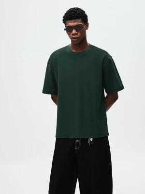 Bershka Bluza Z Krótkim Rękawem Mężczyzna Zielony