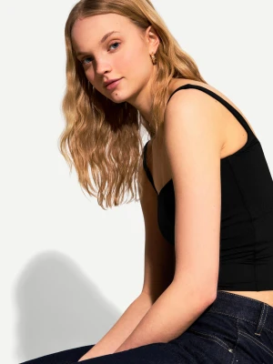 Bershka Bluzka Na Ramiączkach Kobieta Czarny