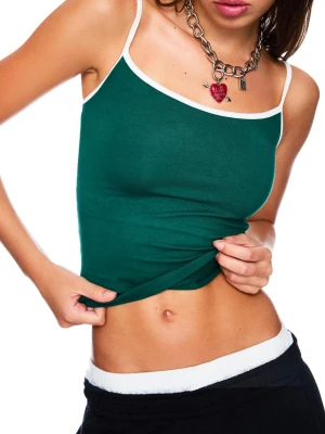 Bershka Bluzka Na Ramiączkach Kobieta Zielony