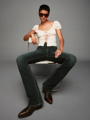 Bershka Bluzka Z Krótkim Rękawem, Strukturalna, Wiązana Kobieta Różowy