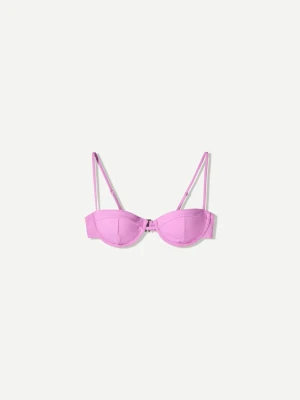 Bershka Błyszczący Biustonosz Od Bikini Z Miseczkami Kobieta Fioletowy