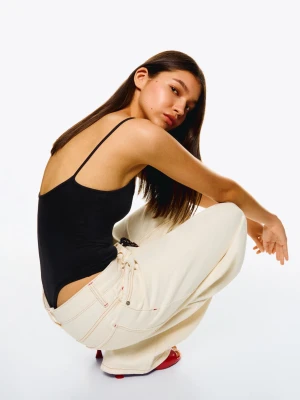 Bershka Body Na Ramiączkach Kobieta Czarny