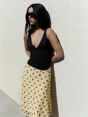 Bershka Body Na Ramiączkach Z Marszczeniem Kobieta Czarny